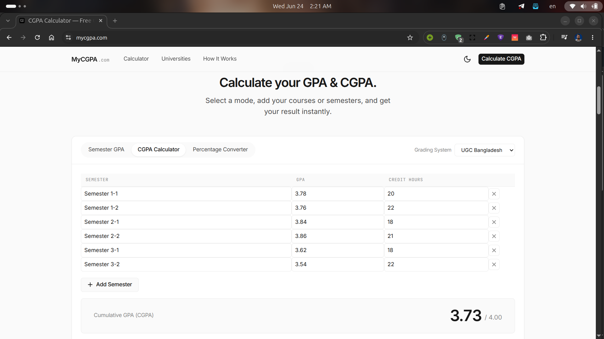 Mycgpa Screenshot 1